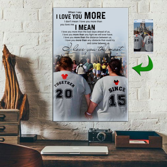 Together Couple I Love You More - I Love You The Most Canvas Print