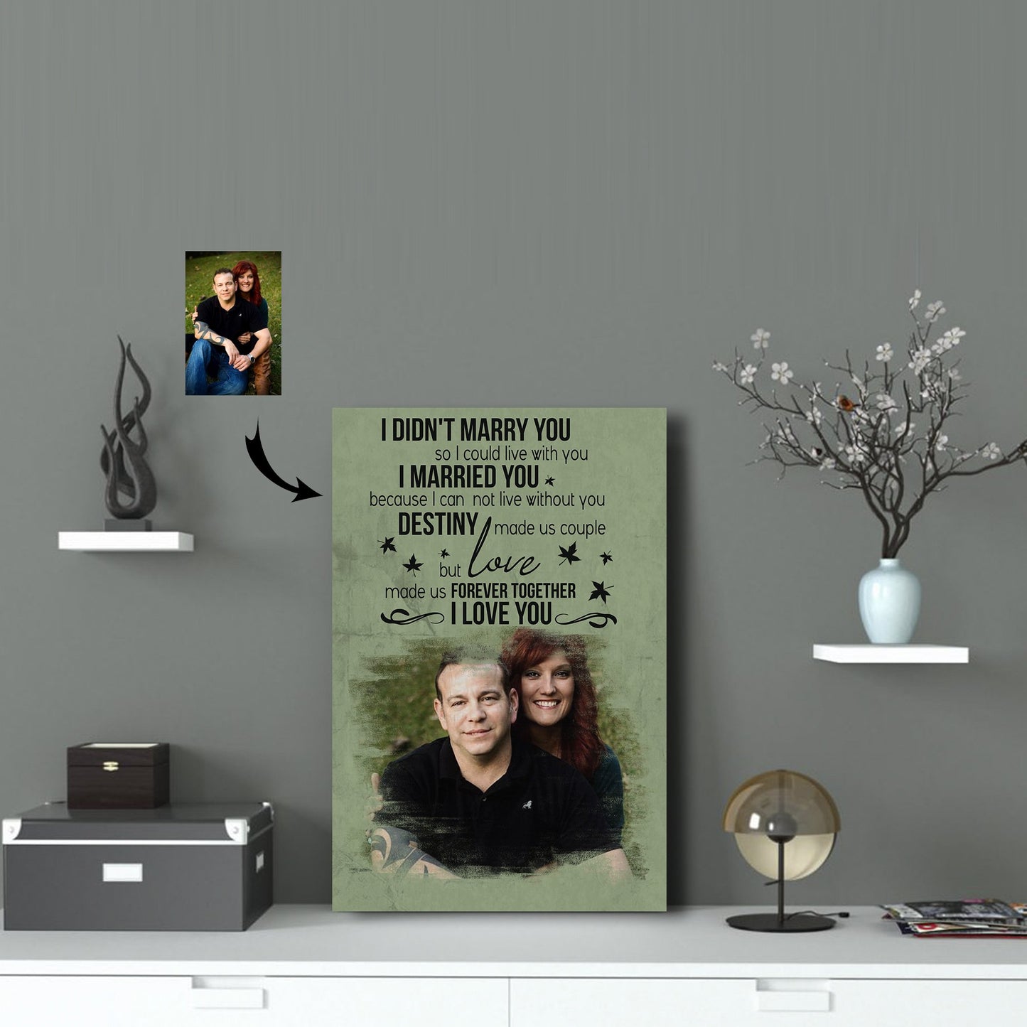 Love Made Us Forever Together Couple In Black Canvas Print