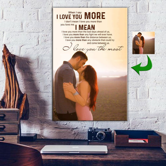 Sweet Love Kissing Couple I Love You The Most Canvas Print