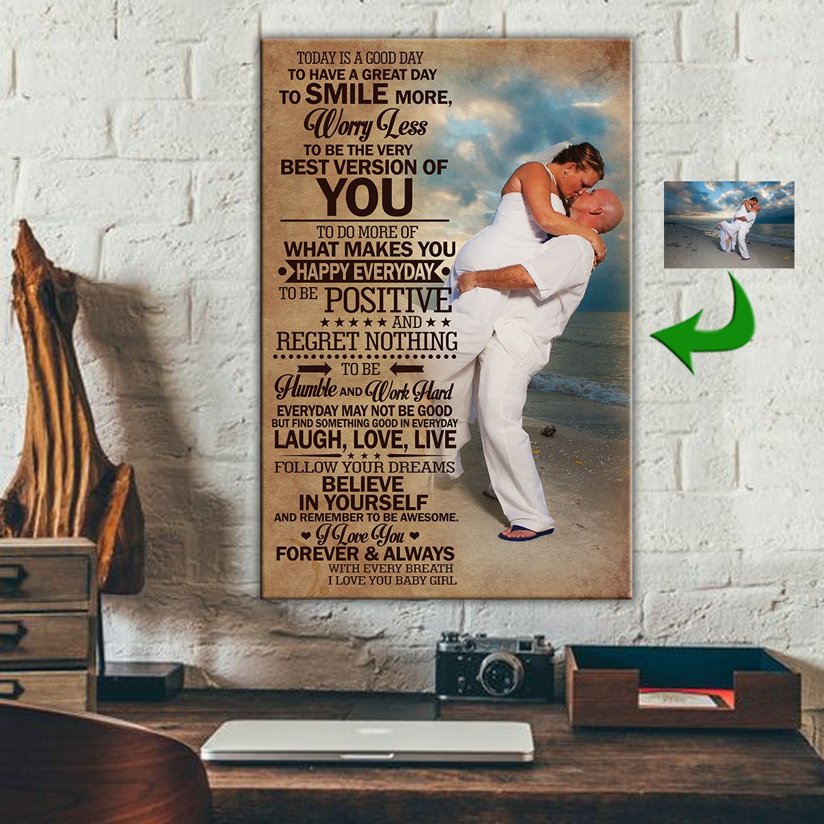 Today Is A Good Day - I Love You With Every Breath White Couple Canvas Print