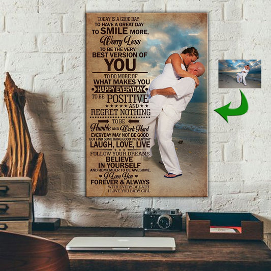 Today Is A Good Day - I Love You With Every Breath White Couple Canvas Print