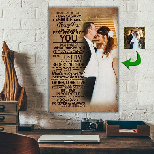 Wedding White Couple - Today Is A Good Day Canvas Print