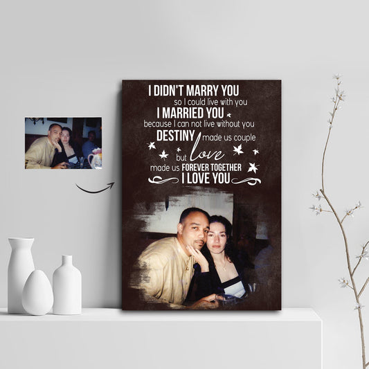 Love Made Us Forever Together Black And White Couple Canvas Print