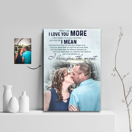 Love Kiss - I Love You The Most Couple Canvas Print