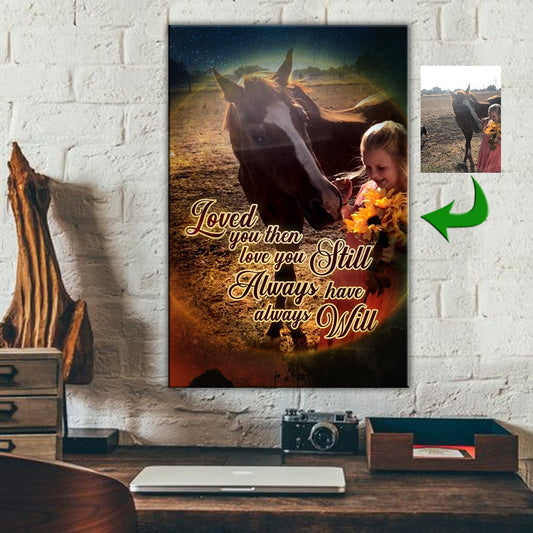 Horse Girl Flowers Loved You Then - Love You Still Canvas Print