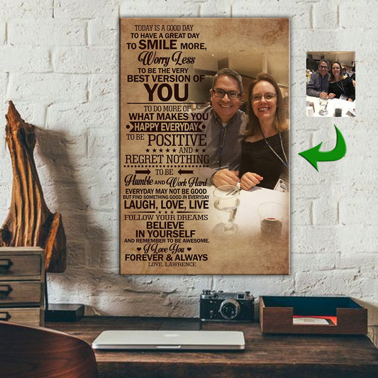 To Have A Great Day Love Happy Couple - Today Is A Good Day Canvas Print