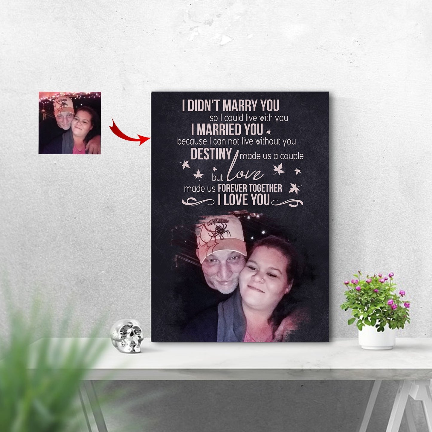 Love Made Us Forever Together Couple Spider Cap Canvas Print