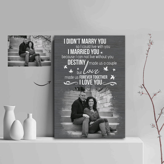 Love Made Us Forever Together Black White Color Couple Canvas Print