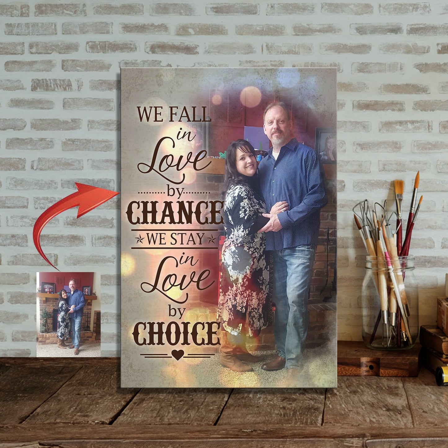 We Stay In Love By Choice Light Couple Hugging Canvas Print