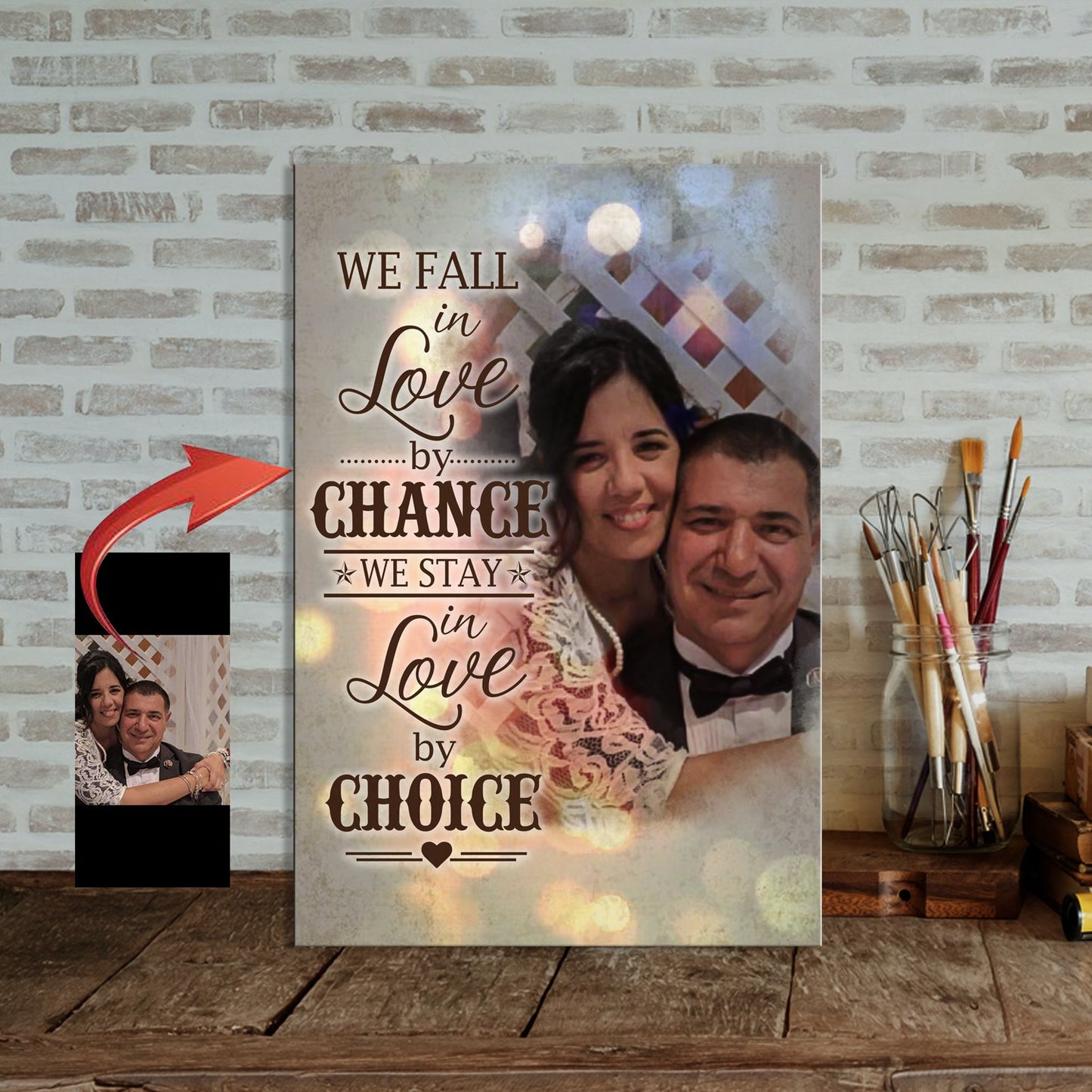 We stay in love by choice Custom Canvas Print
