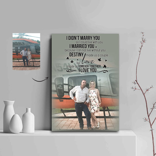 Love Made Us Forever Together - Love Couple With Helicopter Canvas Print