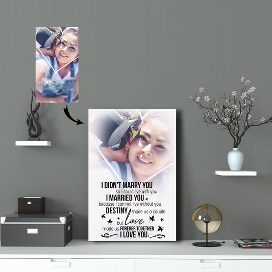 Love Made Us Forever Together Couple White Love Heart Kiss Canvas Print