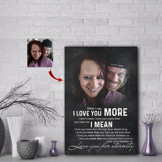 Love You For Eternity Black Paper Couple Happy Smile Canvas Print