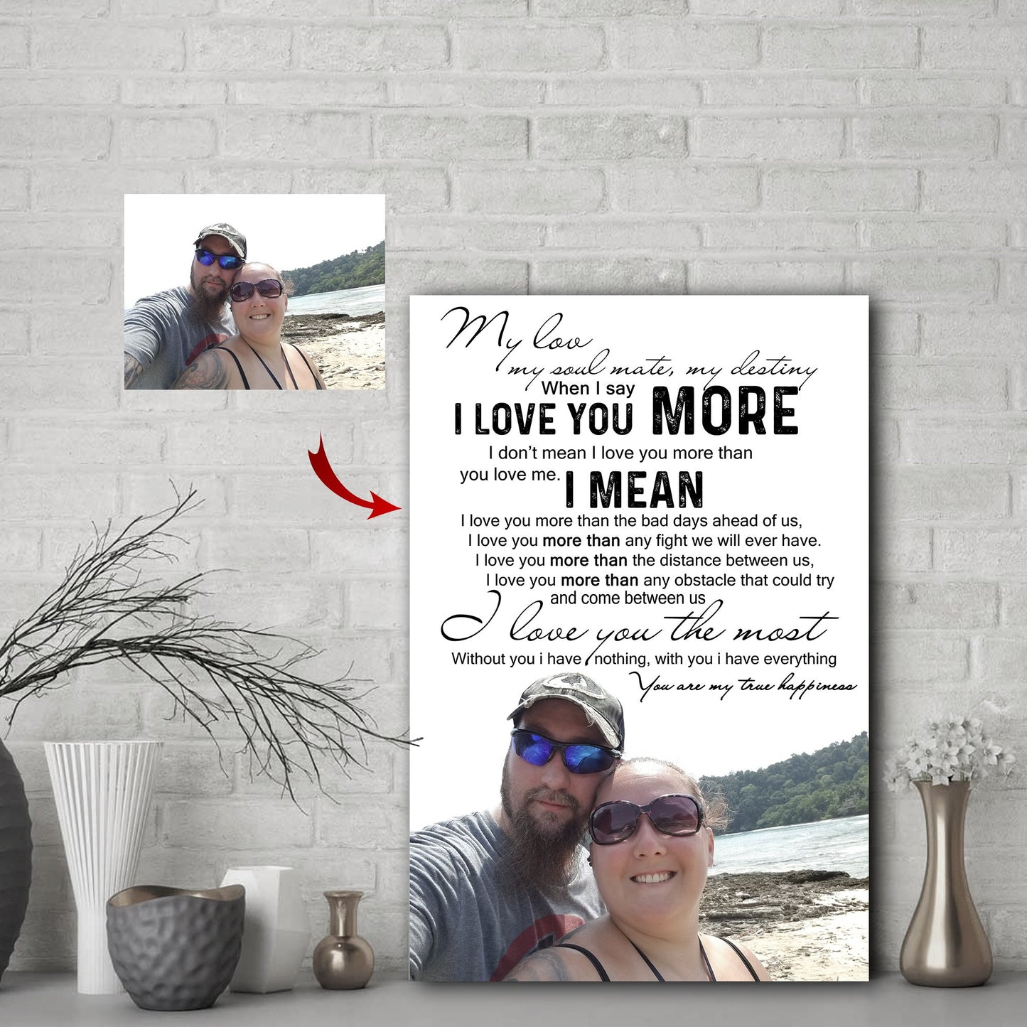 My love - My World - My Soul Mate - My Destiny - Love Custom Canvas Print