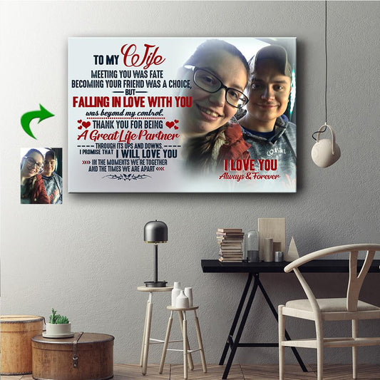 My Wife I Love You Always & Forever Custom Canvas Print
