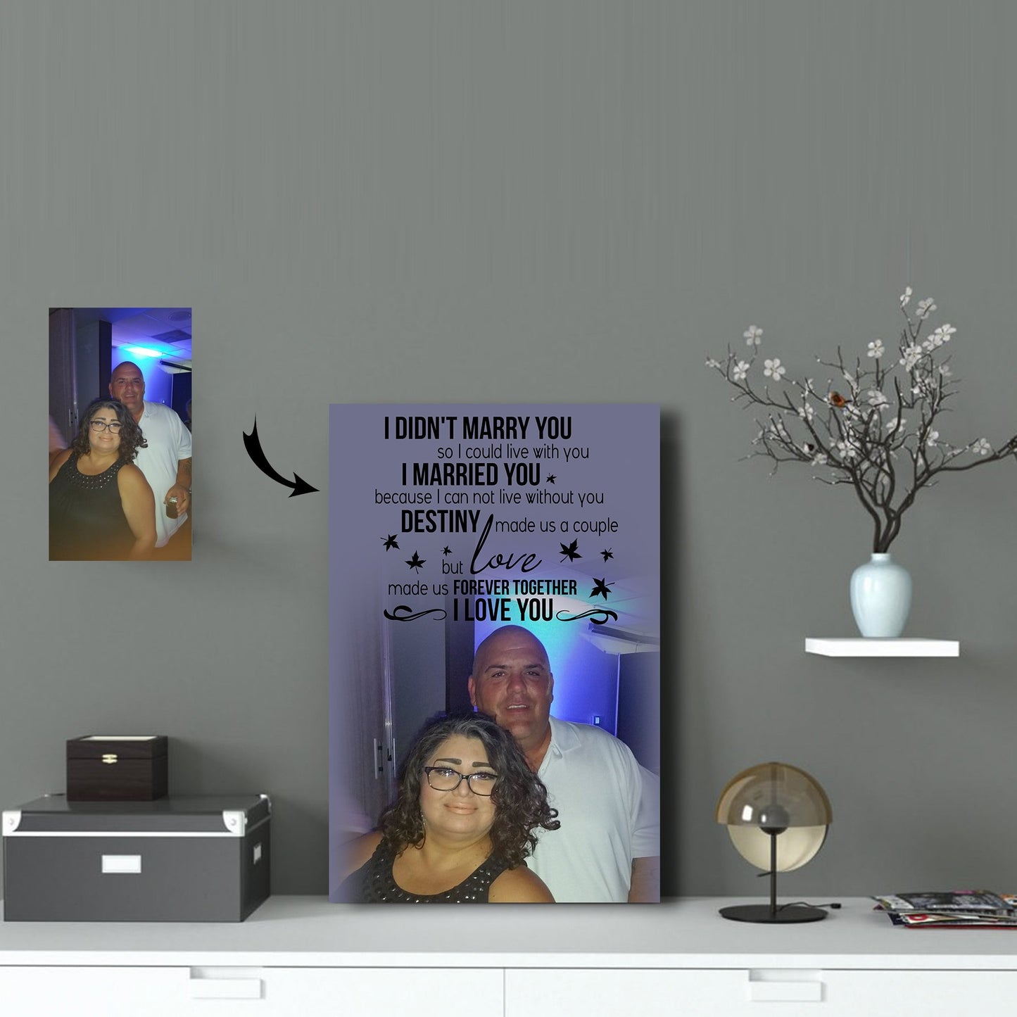 Happy Couple Everyday Love is a flower Custom Canvas Print