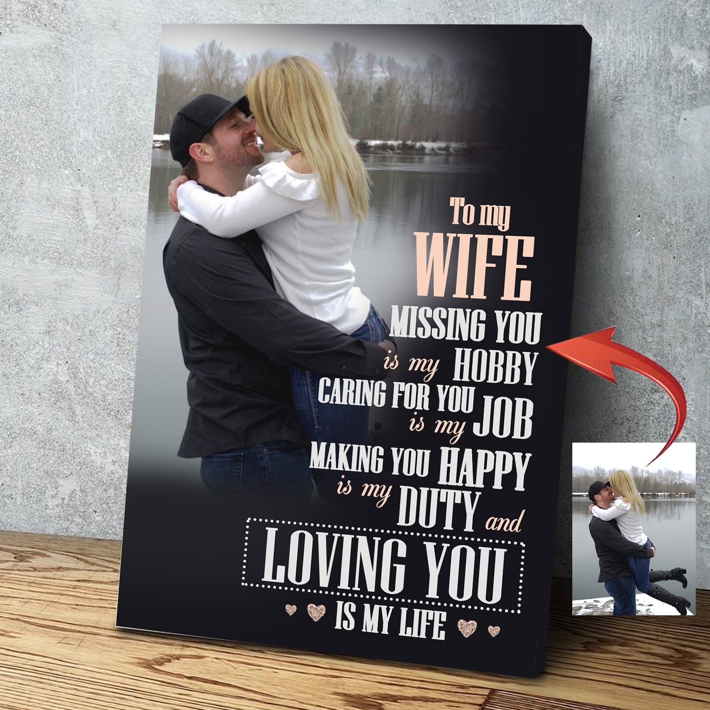 My Wife Custom Canvas Print - Falling In Love With You Was Beyond My Control