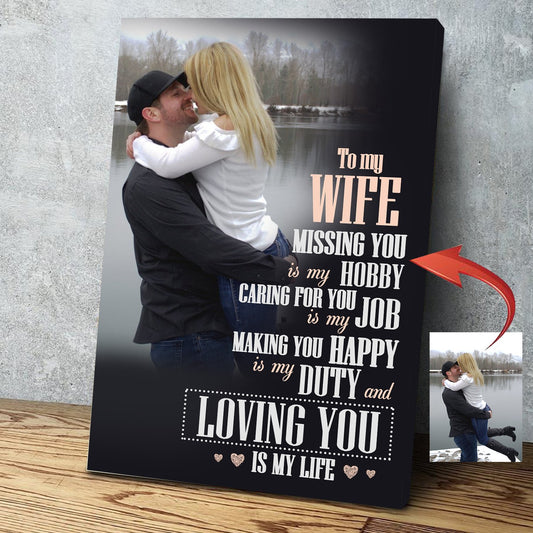 My Wife Custom Canvas Print - Falling In Love With You Was Beyond My Control