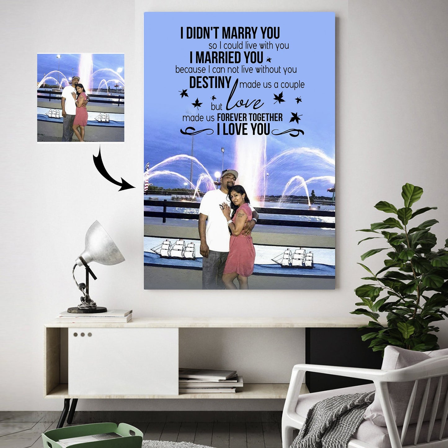 Love Made A Forever Happy Couple Custom Canvas Print