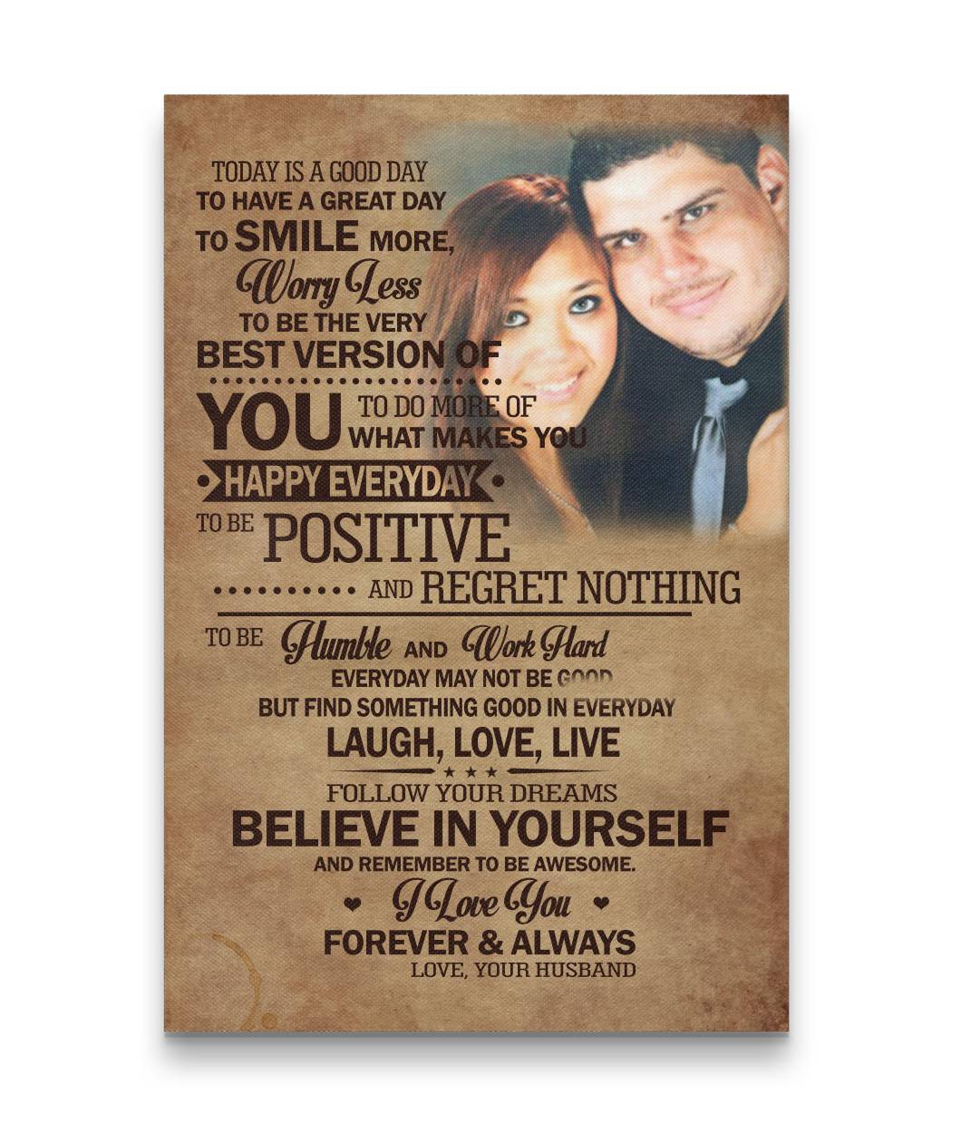 Today Is A Good Day Happy Husband Wife Canvas Print