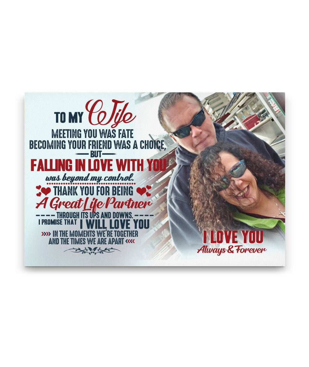My Wife, I Love You So Much Custom Canvas Print