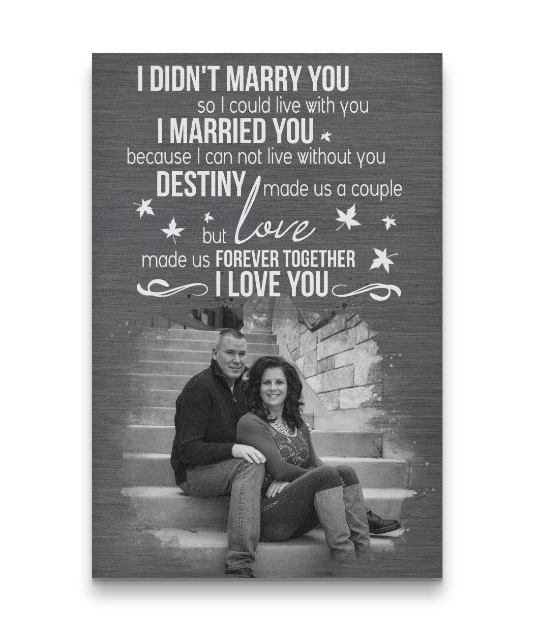 Love Made Us Forever Together Black White Color Couple Canvas Print