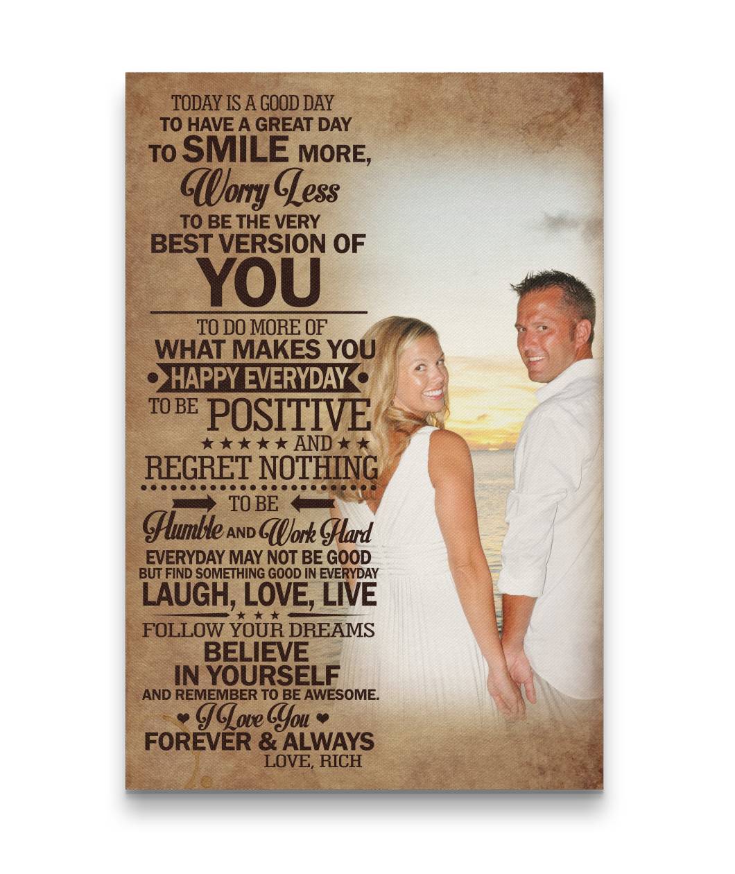 Sweet Couple Together - Today Is A Good Day Canvas Print