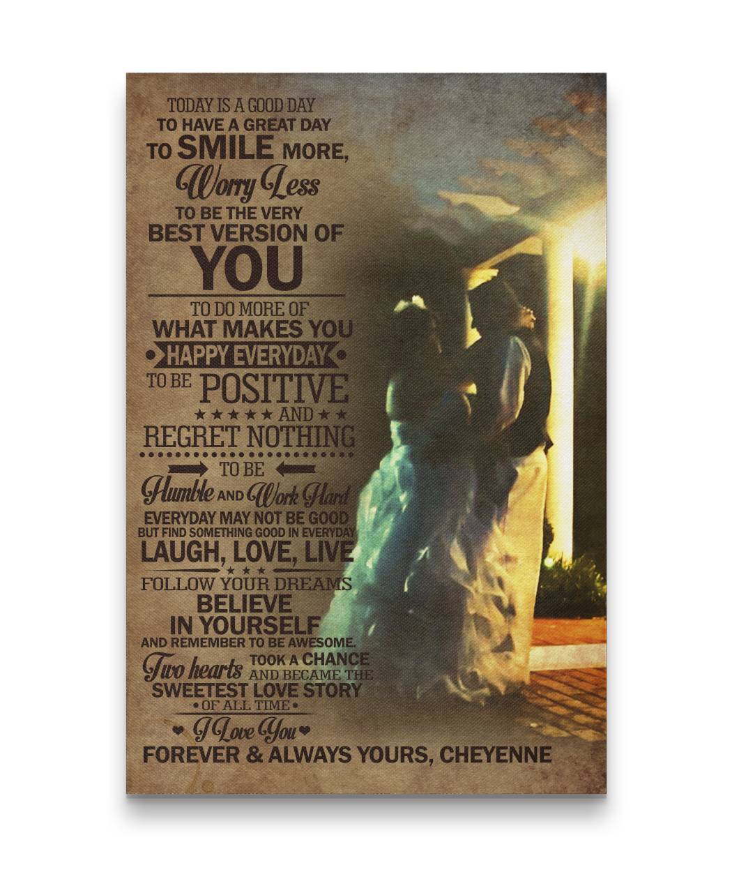 Today Is A Good Day - Two Hearts Took A Chance Couple Canvas Print