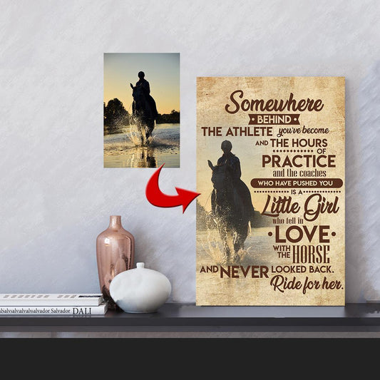 A Little Girl Fell In Love With The Horse Custom Canvas Print