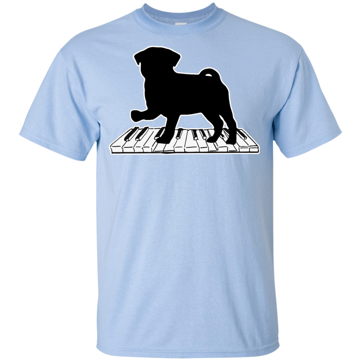 Pug Playing Piano Music T Shirts V2