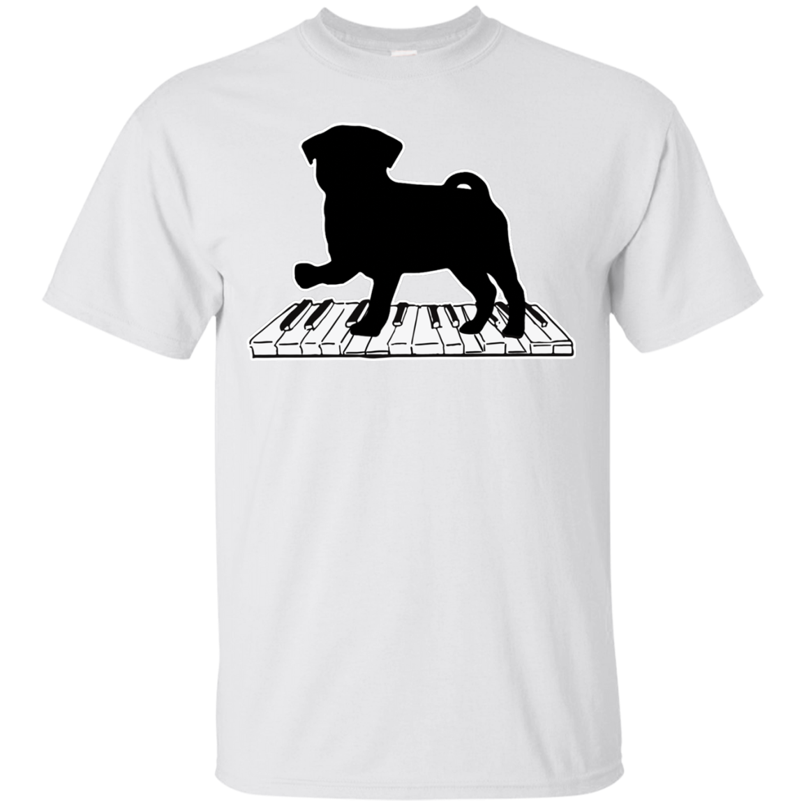 Pug Playing Piano Music T Shirts V2
