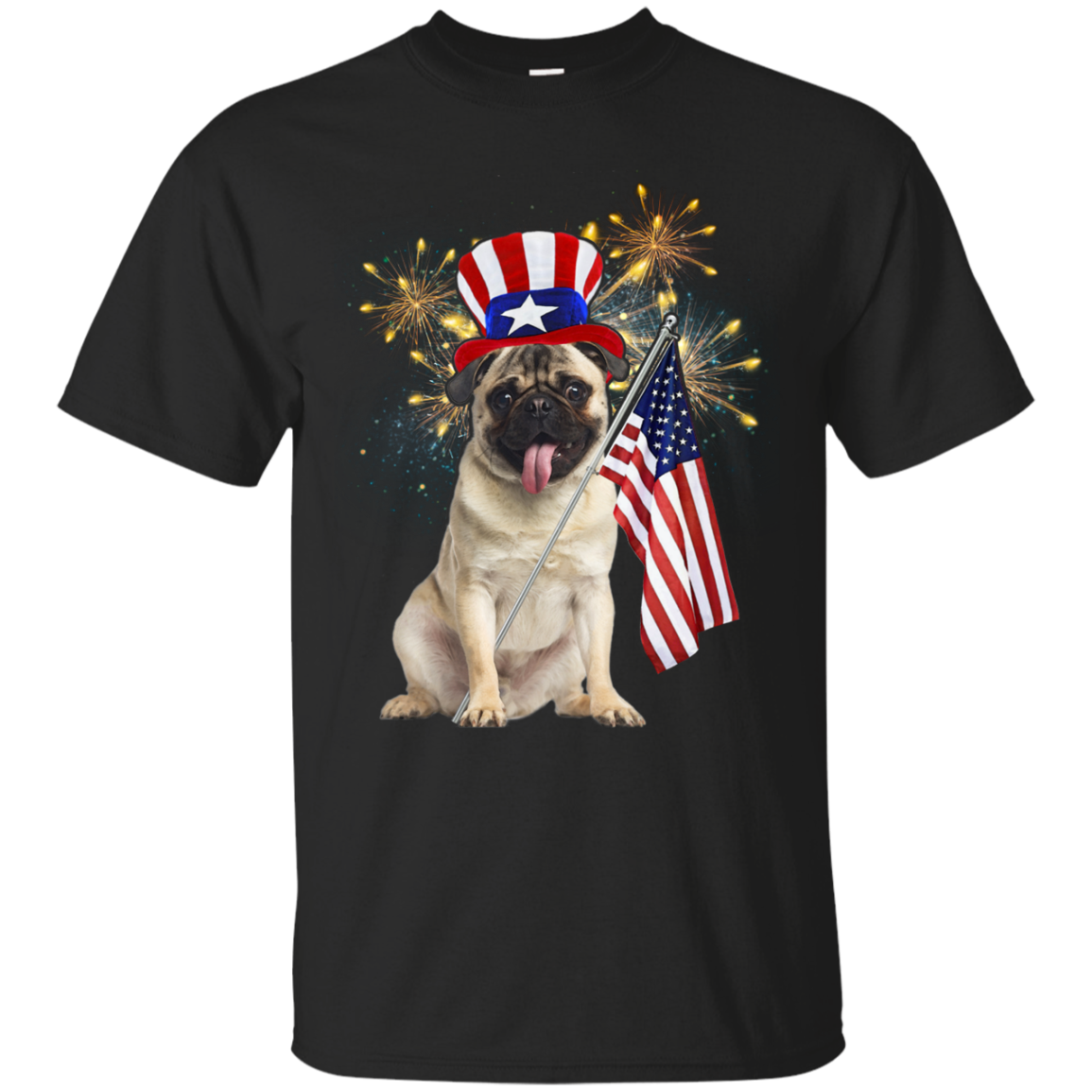 Independence Day Pug T Shirts