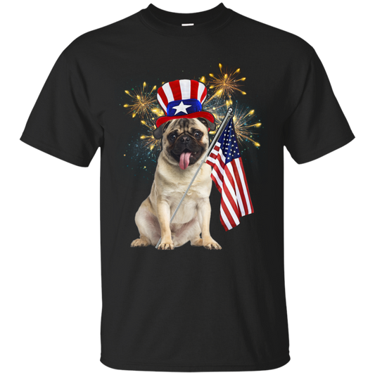 Independence Day Pug T Shirts