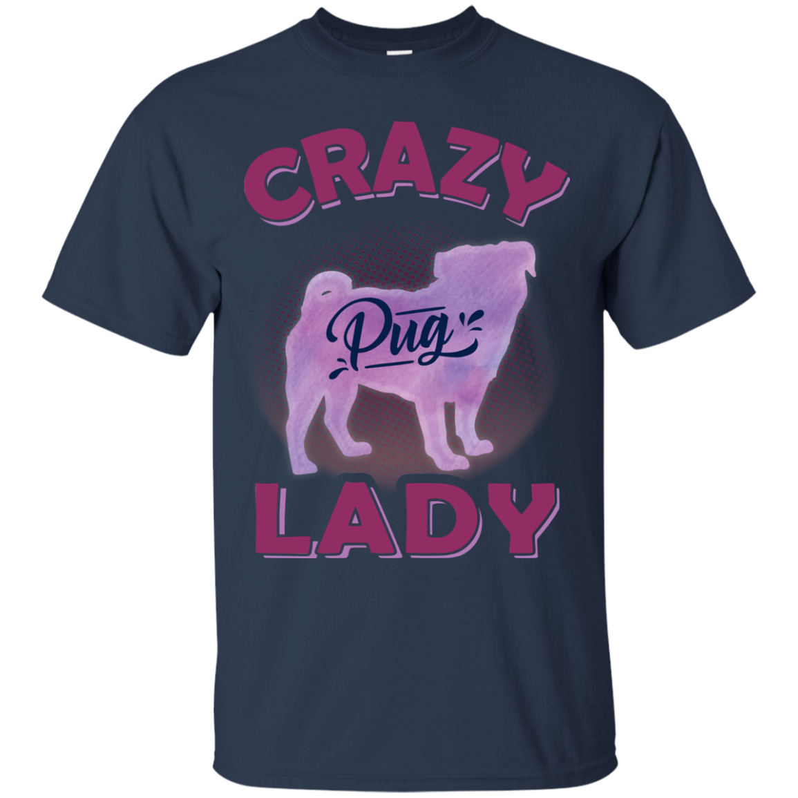 Crazy Pug Lady T Shirts