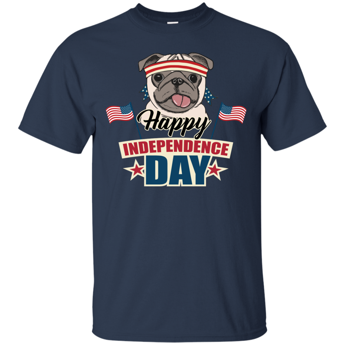 Happy Independence Day Pug T Shirts V2