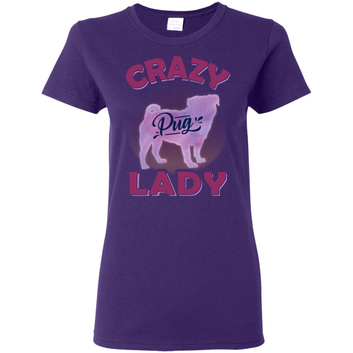 Crazy Pug Lady T Shirts