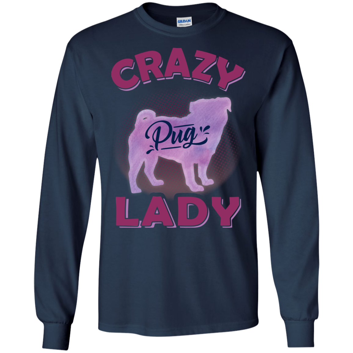 Crazy Pug Lady T Shirts
