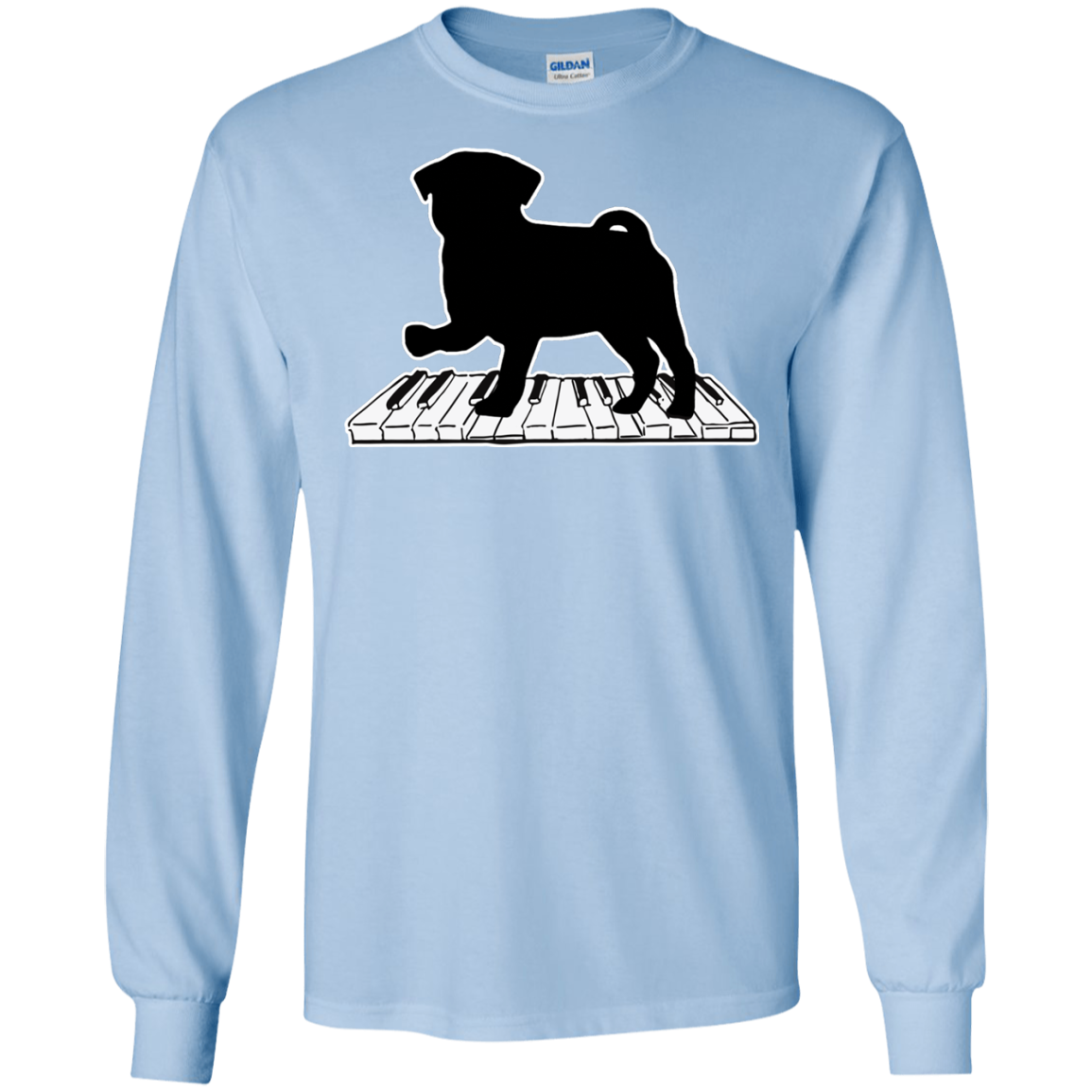Pug Playing Piano Music T Shirts V2