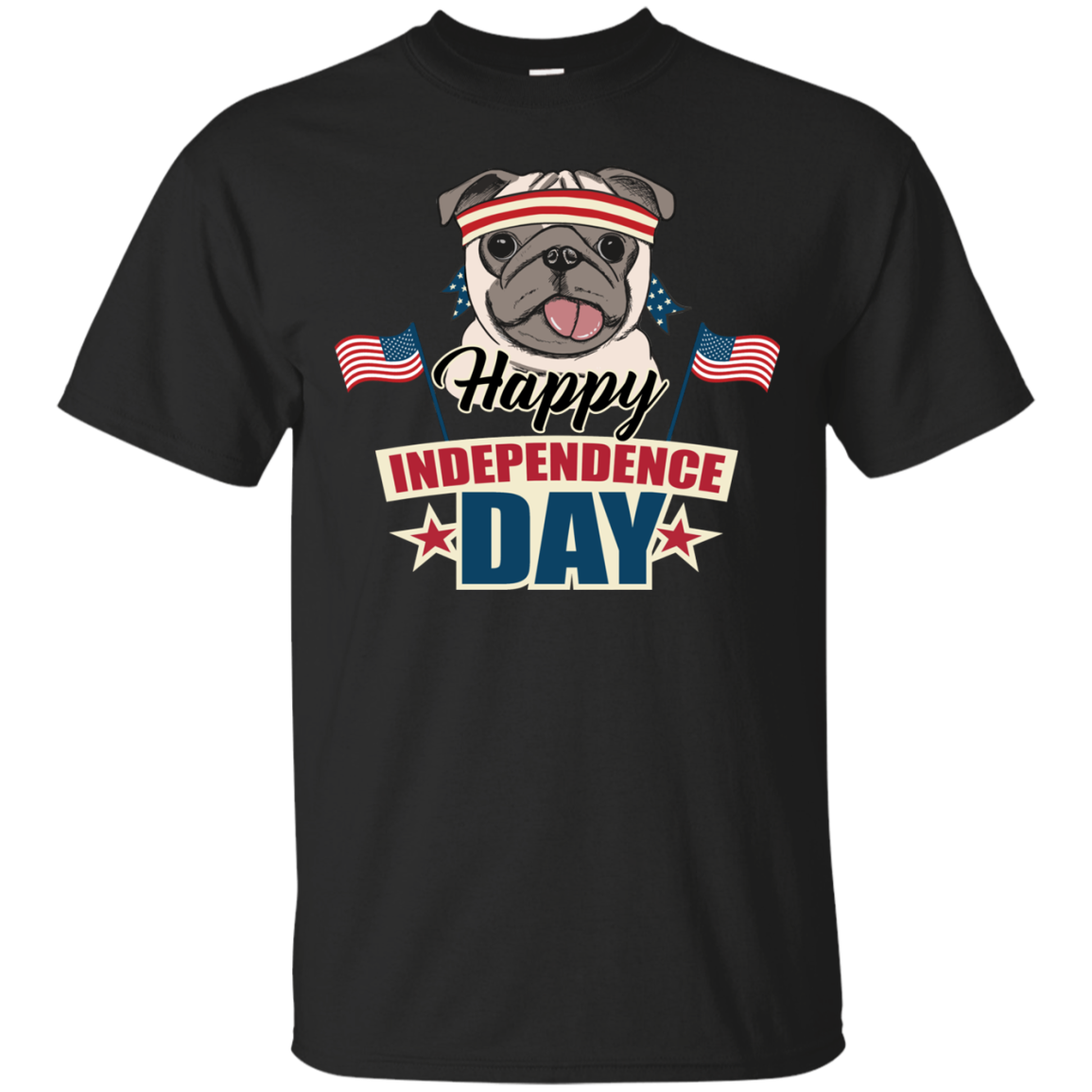 Happy Independence Day Pug T Shirts V2