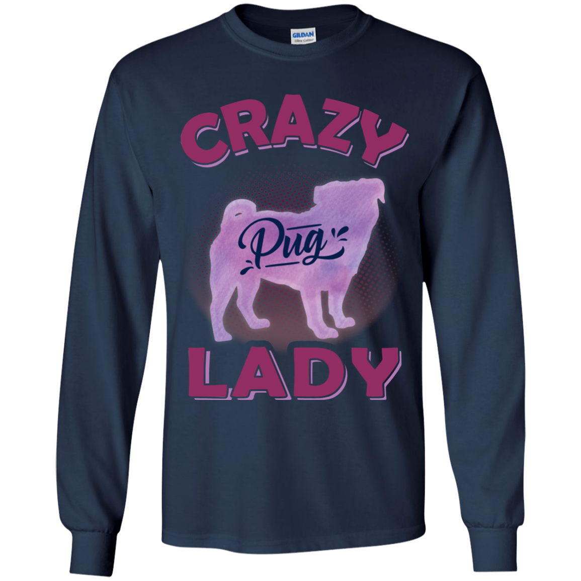 Crazy Pug Lady T Shirts