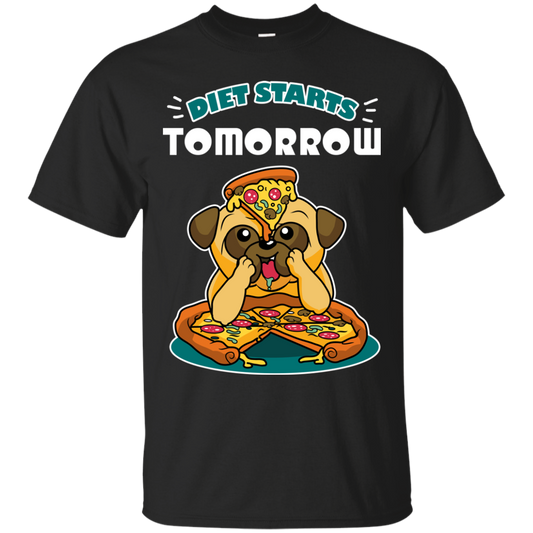 Diet Starts Tomorrow Pug T Shirts