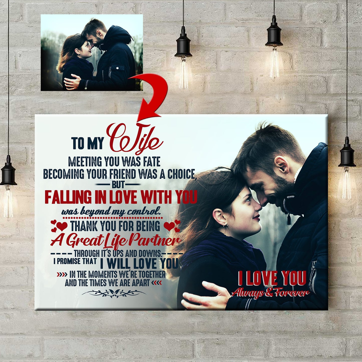 Meeting You Was Fate - Becoming Your Friend Was A Choice Couple Custom Canvas Print