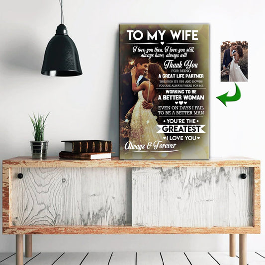 Thank You For Being A Great Life Partner Couple Custom Canvas Print