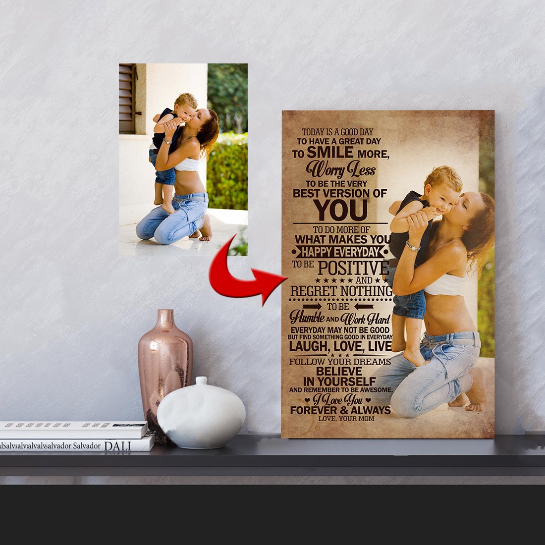 Today Is A Good Day - Smile More And Worry Less Mother Custom Canvas Print