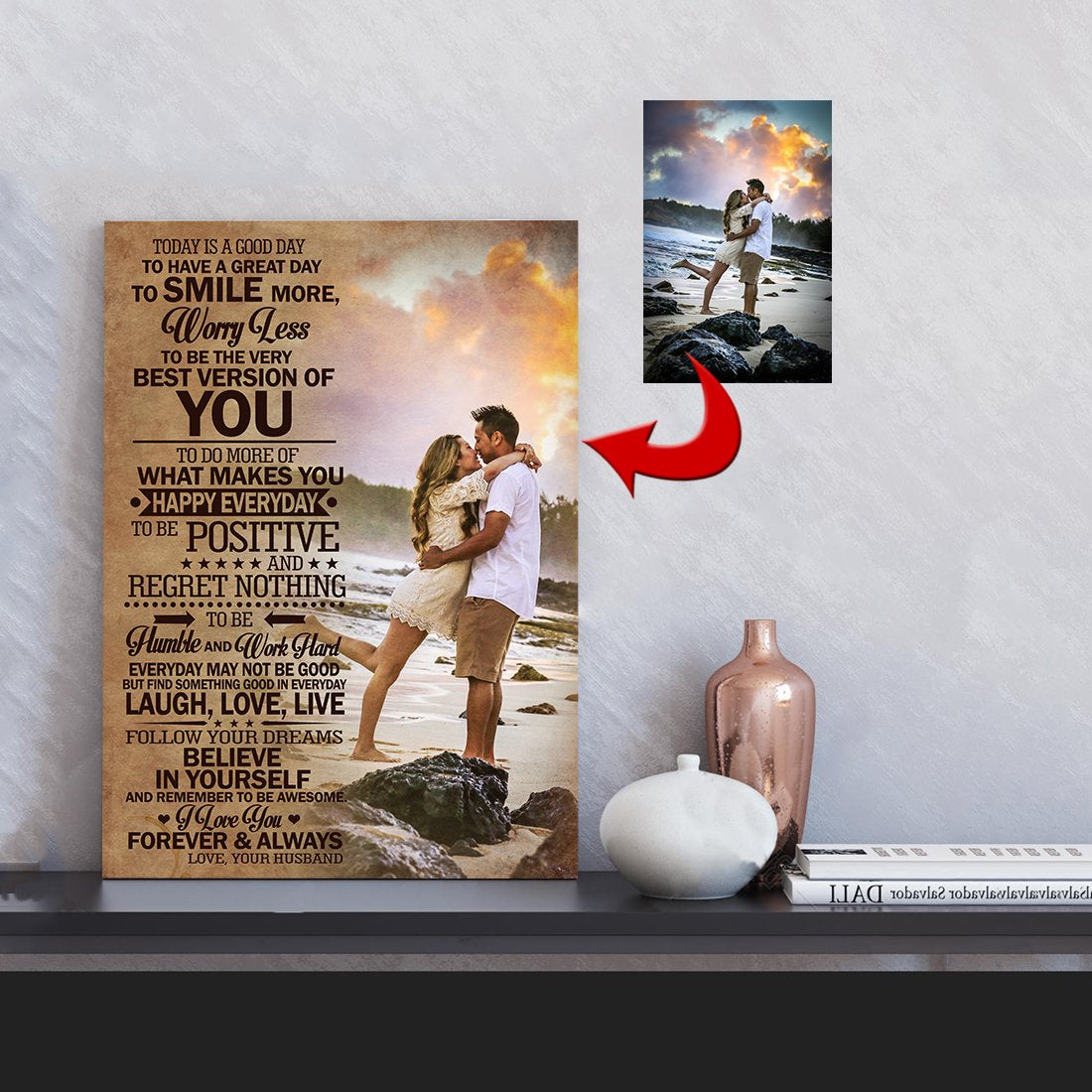 Today Is A Good Day Sweet Couple Custom Canvas Print