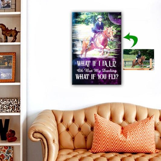 What If I Fall - What If You Fly Horse Custom Canvas Print