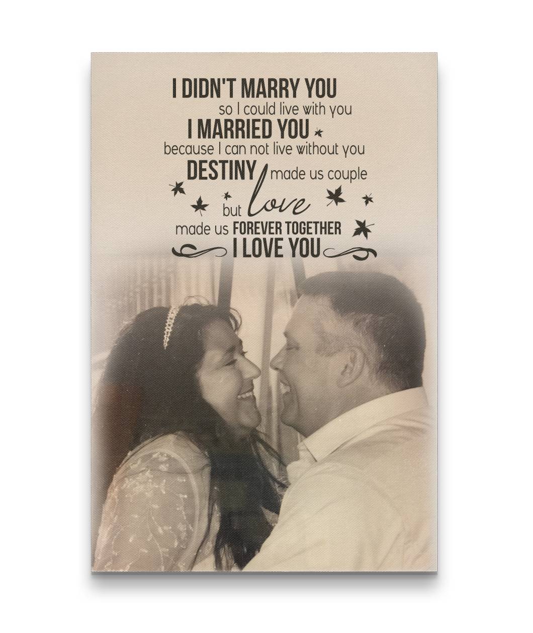 Love Made Us Forever Together Face To Face Love Couple Canvas Print