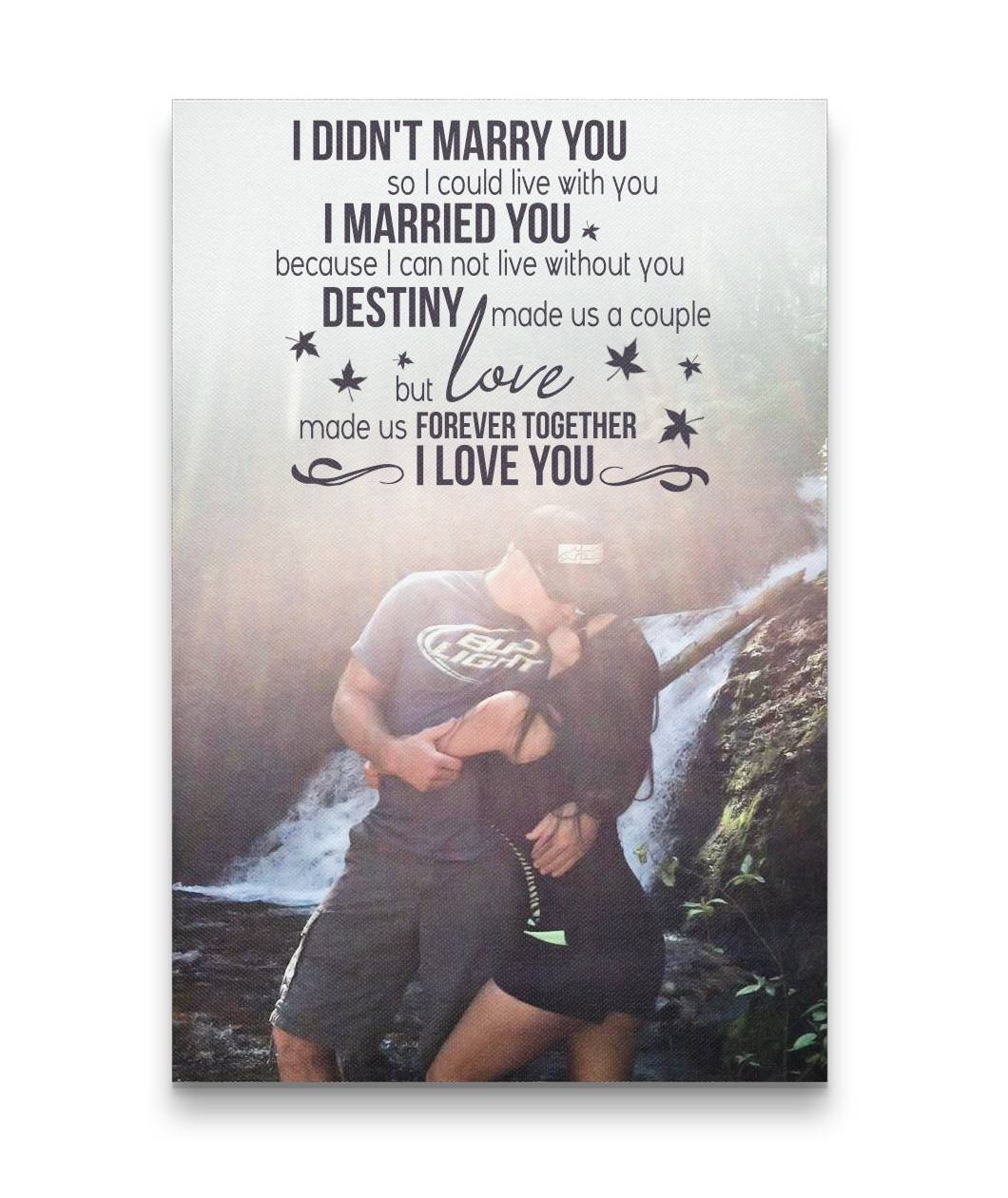 Love Made Us Forever Together Waterfall Couple Canvas Print