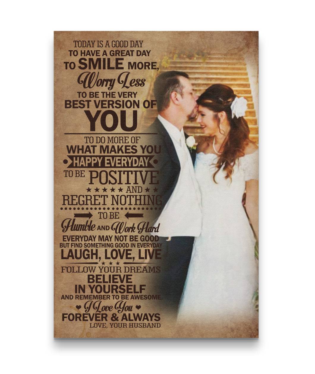 Wedding White Couple - Today Is A Good Day Canvas Print