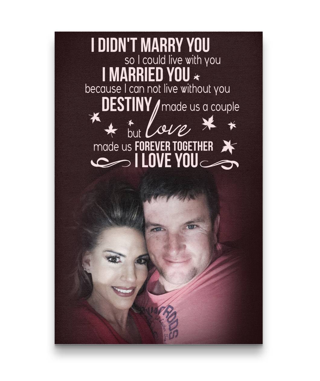 Maroon Background Couple Canvas Print - Destiny Made Us A Couple